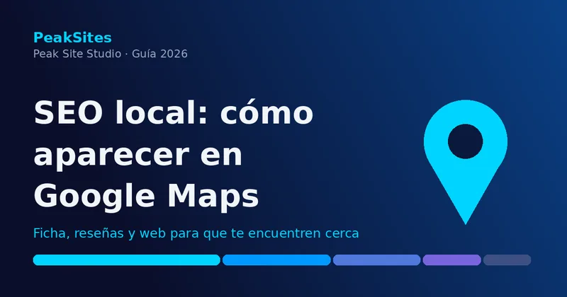 Marcador de mapa y titular sobre SEO local y cómo aparecer en Google Maps